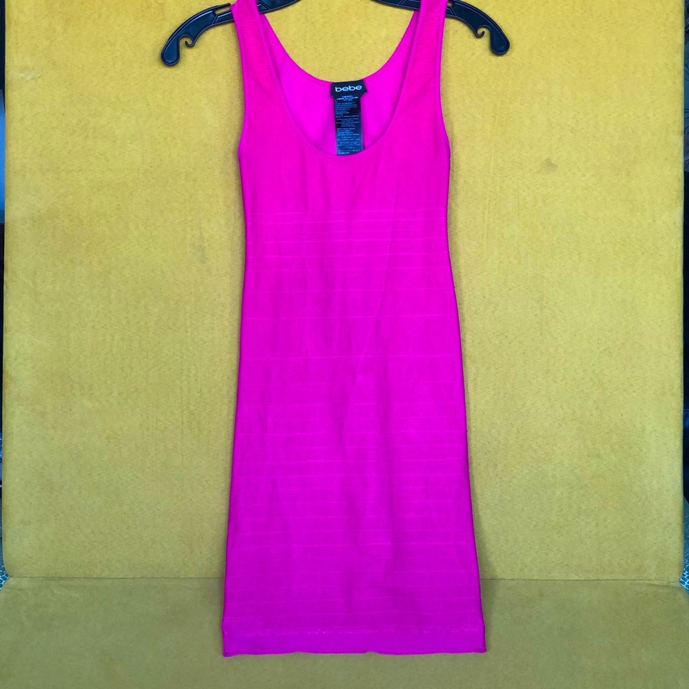 BeBe Rose Pink (Neon Pink) Bodycon Dress